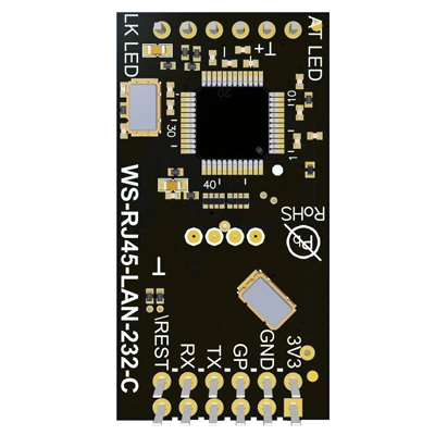 模組接腳標示－串口轉乙太網模組 WS-RJ45-LAN-232C