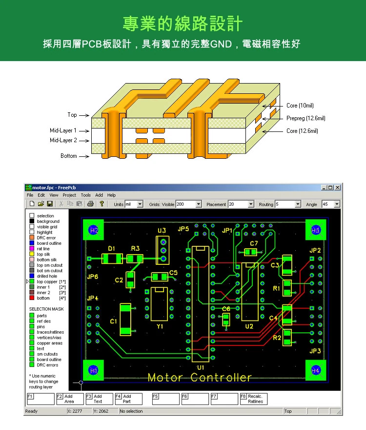 四層PCB線路設計－LoRa無線傳輸模組 TRW-LORA20UARTC