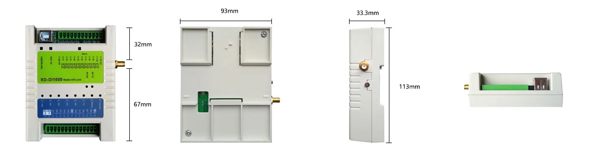 RD-DI1000 I/O控制器外形尺寸 RD-DI1000 I/O控制器外形尺寸