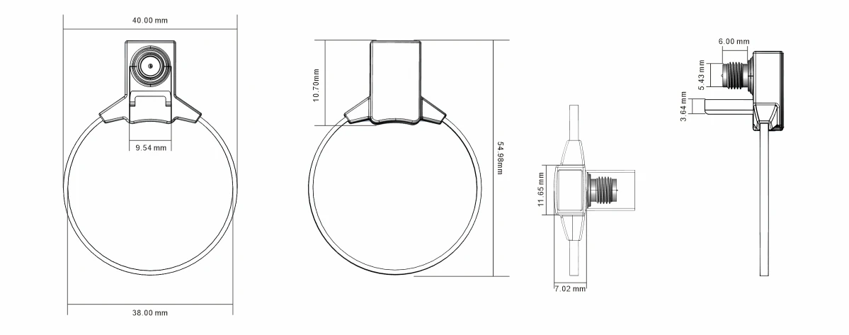 Dimensions - 920MHz round directional antenna W-ANT40