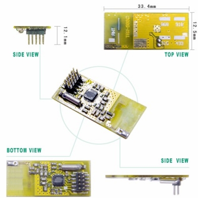TRW-900C 315–916MHz 多頻段 GFSK SPI 無線收發模組(433/868/915MHz RF模組) TRW-900C - 產品詳細圖 - 文星電子