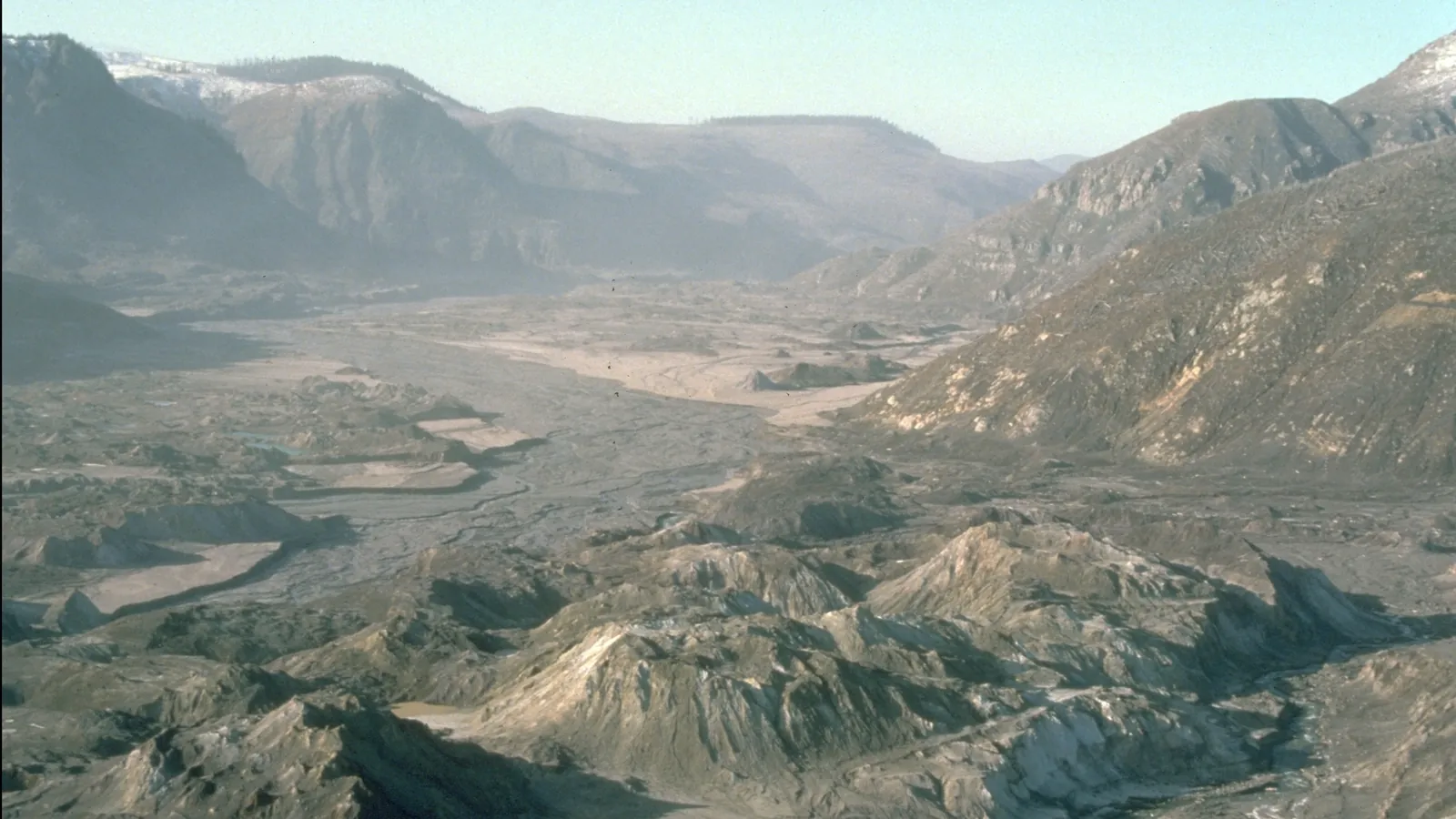 River valley after mudflow and debris flow